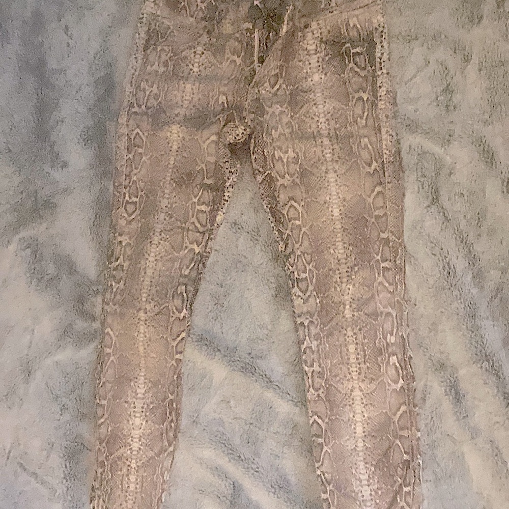 Snake print jeans